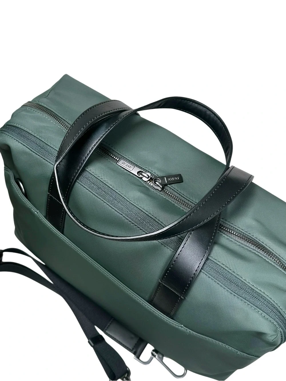 AWAY Everywhere Bag Forest Green Duffel Black Handles Travel Luggage Work Gym - Picture 5 of 14